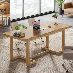 63" Computer Desk, Wood Executive Desk Study Writing Table