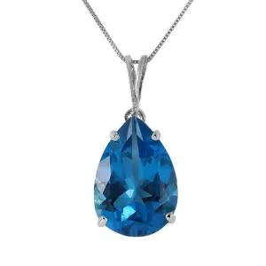 6.5 Carat 14K Solid White Gold Hope For Best Blue Topaz Necklace