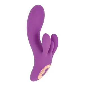 6.5-inch Silione Purple Rechargeable Rabbit Vibrator with 3 Motors