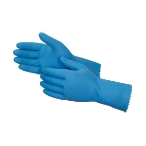 656 - Cut Glove Reusable Rubber Hand Gloves (Blue) - 1 pc