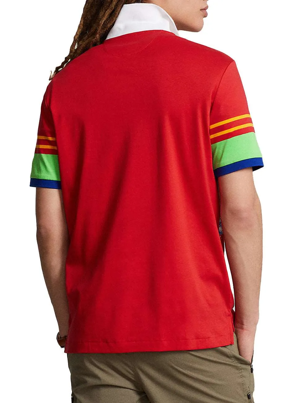 67 Print Classic Fit Polo - Vibrant Red Multi