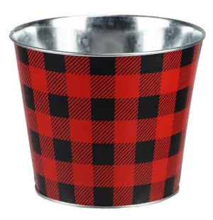 6.75" Check Pot Cover: Red/Black