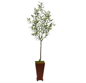 69" Artificial Olive Tree in Decorative Planter - Low Maintenance, Life-Like & Vibrant Silk Trees For Busy People.