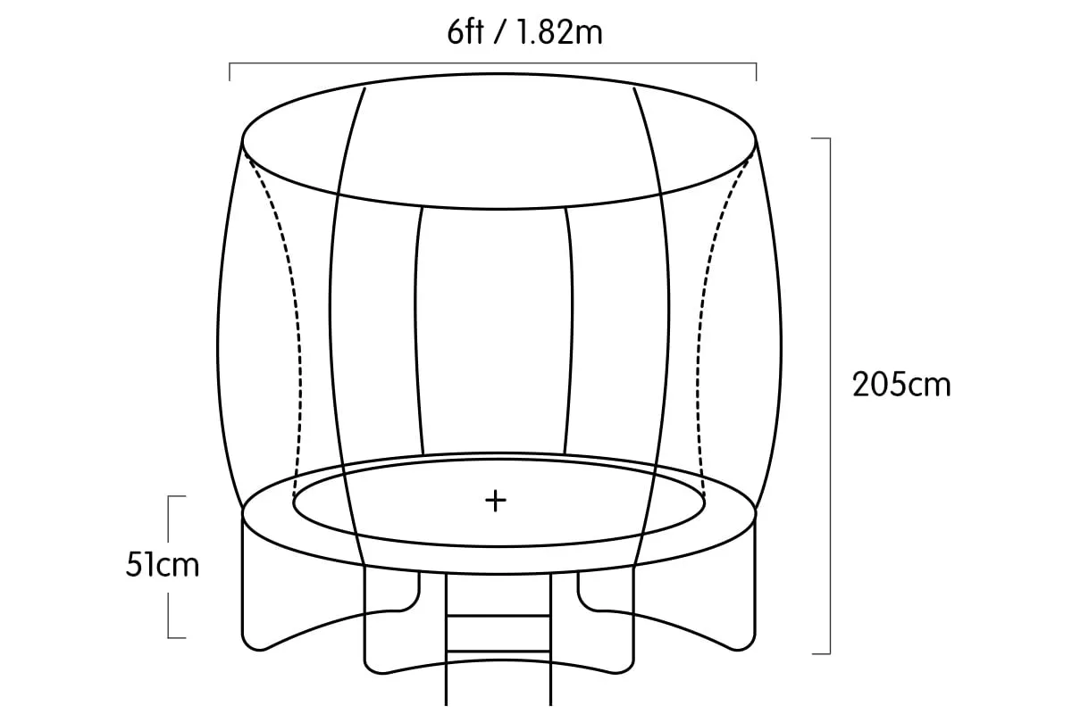 6ft UV-Stabilised Kids Trampoline Set w/ Safety Net & Basketball Hoop - Kahuna