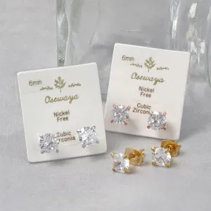 6mm Cubic Zirconia Studs