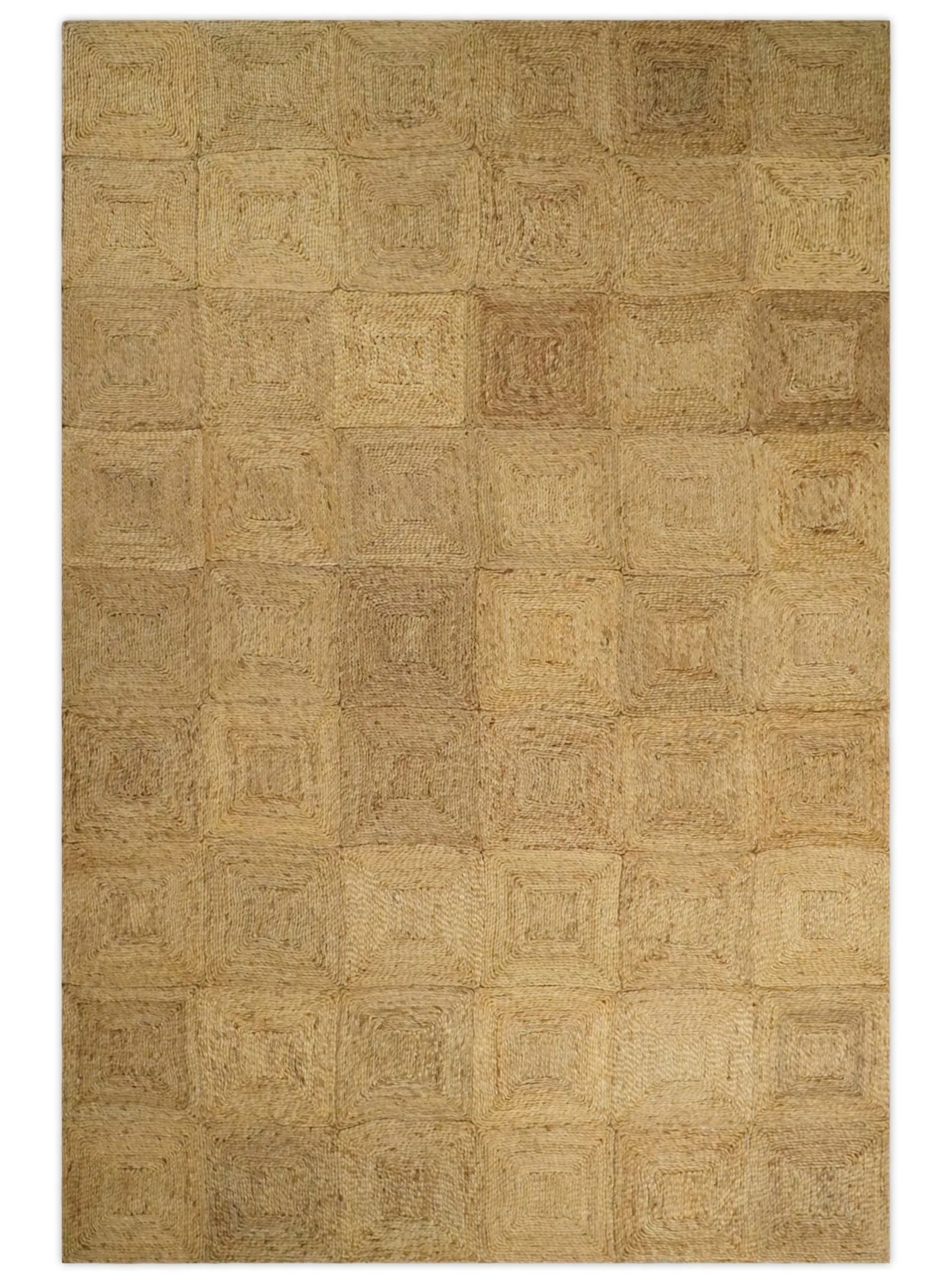 6x9 and 8x10 Hand Woven 100% Natural Fiber Brown Natural Jute and Wool Rug | JR16