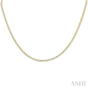 7 Ctw Round Cut Diamond Tennis Necklace in 14K Yellow Gold