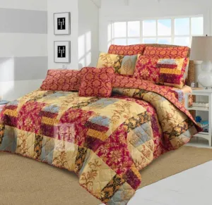 7 Pcs Quilted Comforter Set - EM 908