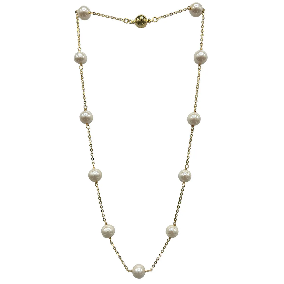 709-01-G | FLOATING PEARL CHOKER (GOLD)