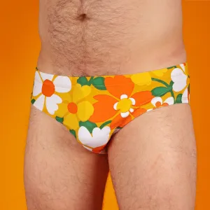 70's Floral Couch Swim Briefs