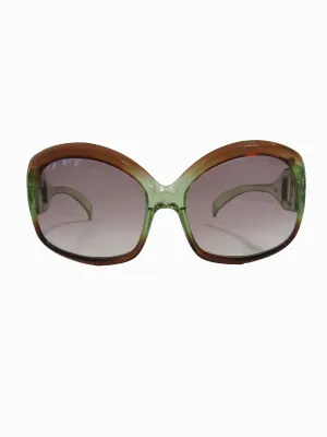 70s Italian Mod Green to Brown Ombre Sunglasses