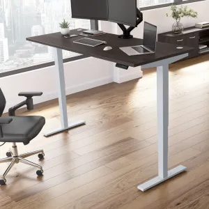 72" Large Modern Standing Office Desk in Storm Gray with Metallic Base