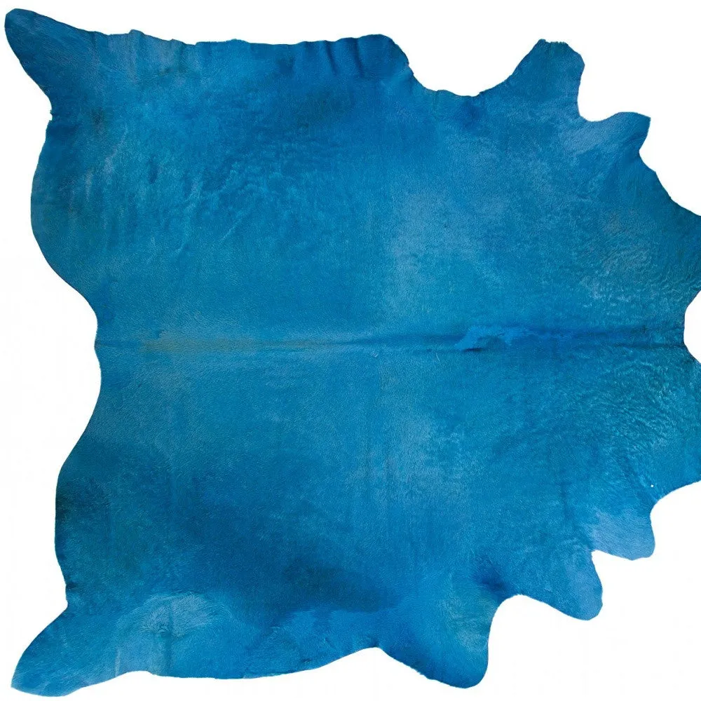 72" X 84" Sky Blue Cowhide - Rug