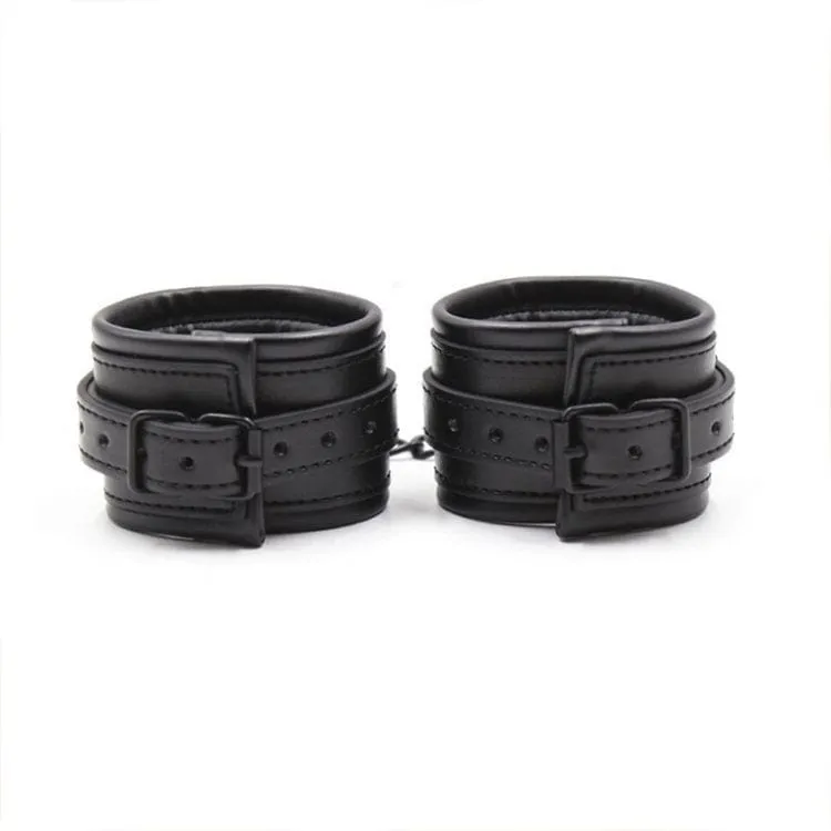 7389M      Dark Side Padded Matte Black Wrist Bondage Cuffs