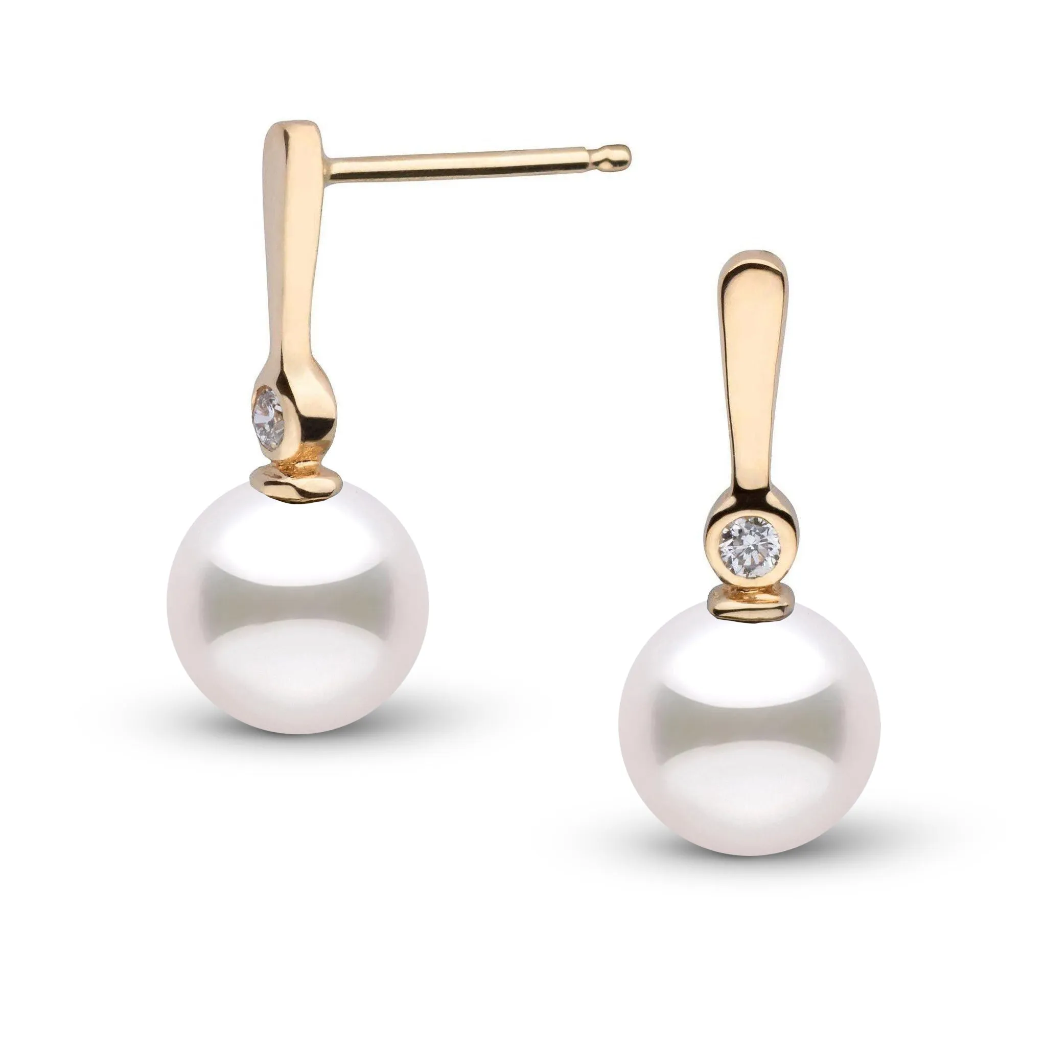 7.5-8.0 mm Akoya Pearl and Diamond Aspire Collection Earrings