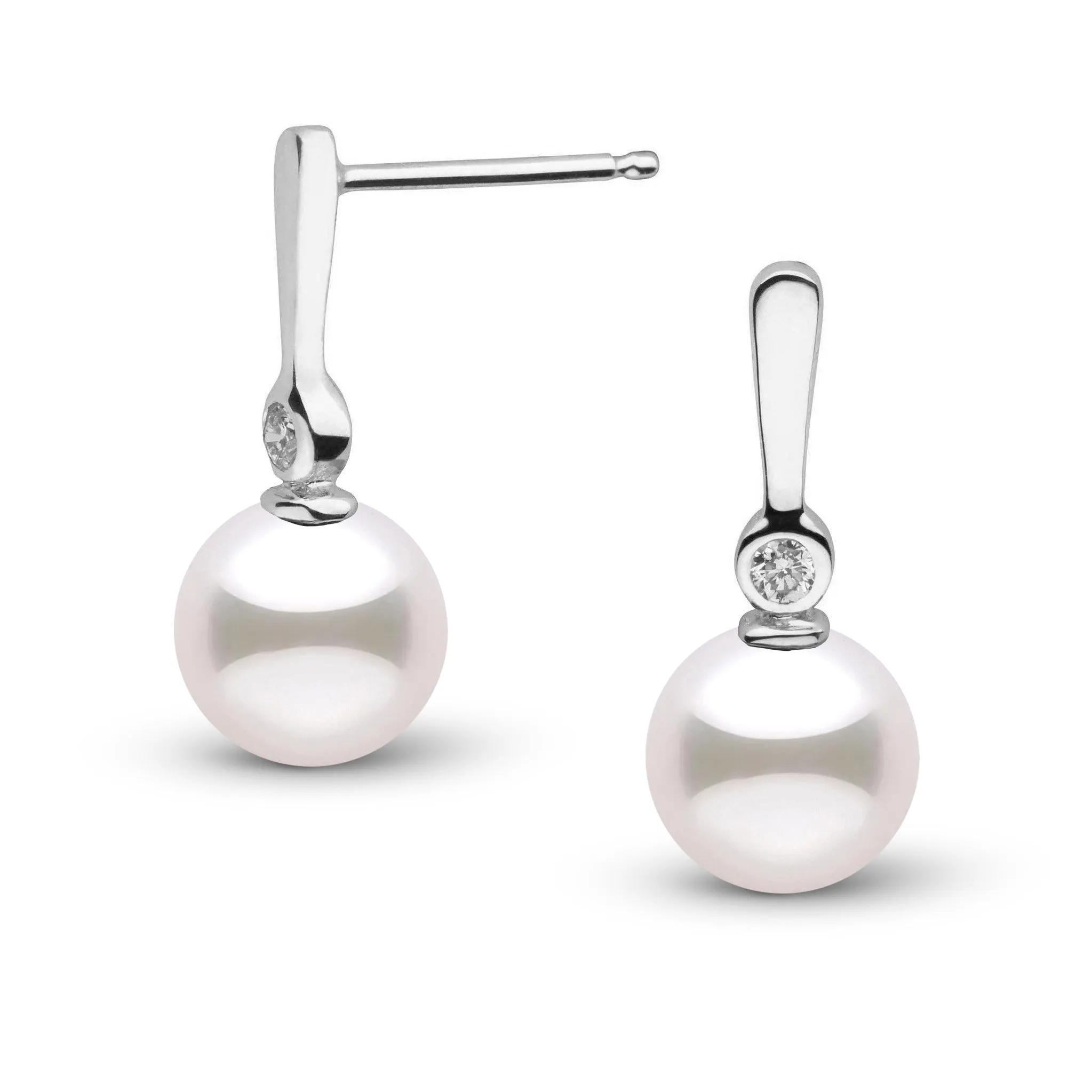 7.5-8.0 mm Akoya Pearl and Diamond Aspire Collection Earrings