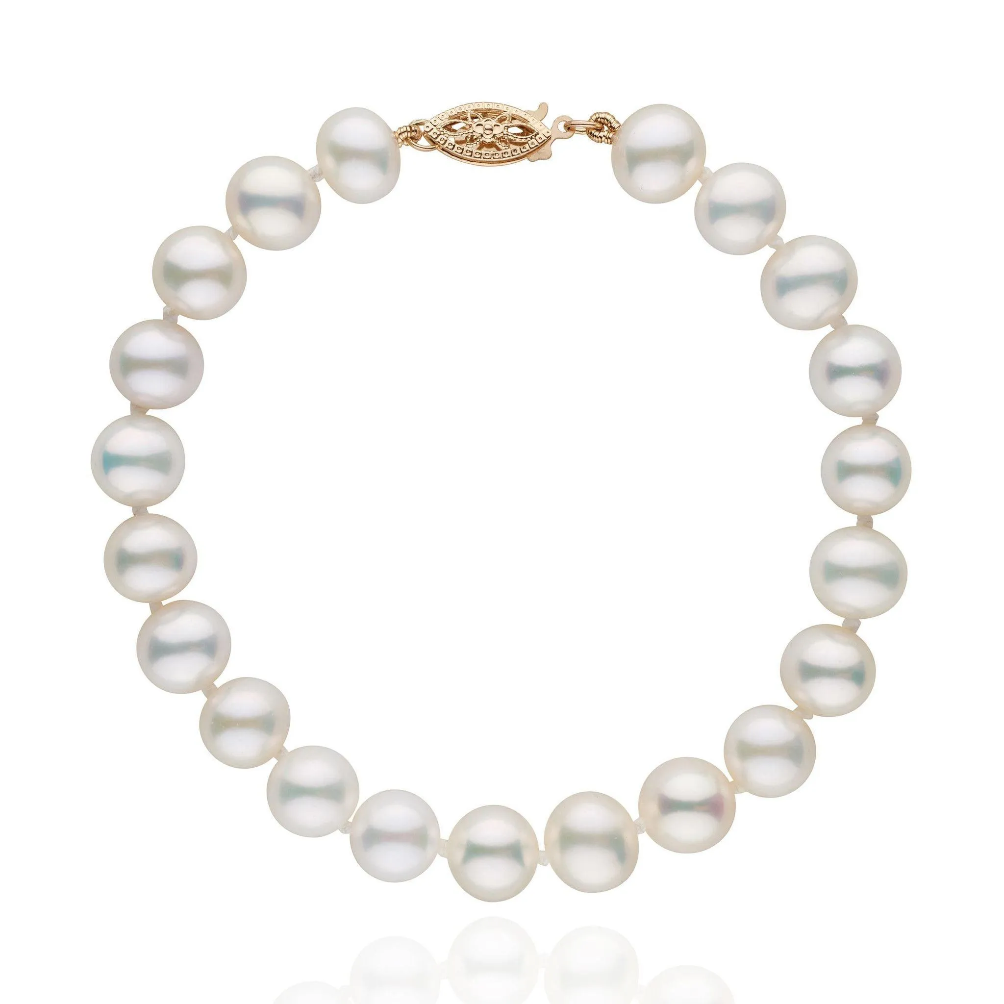 7.5-8.0 mm White Freshwater AA  Pearl Bracelet