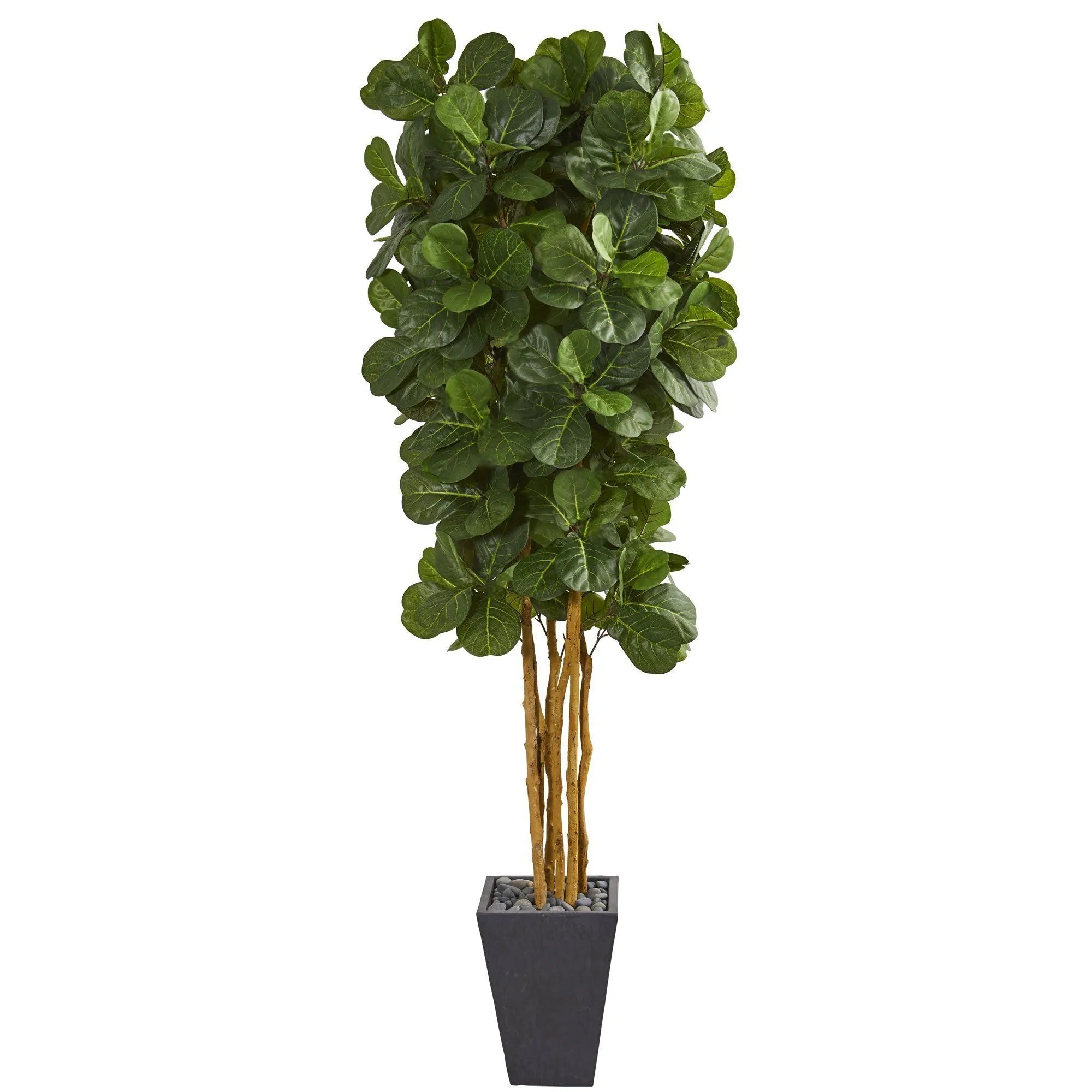 7.5' Fiddle Leaf Artificial Tree in Slate Planter