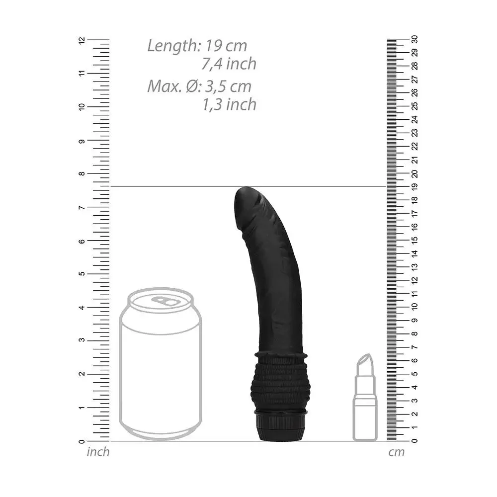 7.5-inch Shots Black Multi-speed Realistic Penis Vibrator for Her