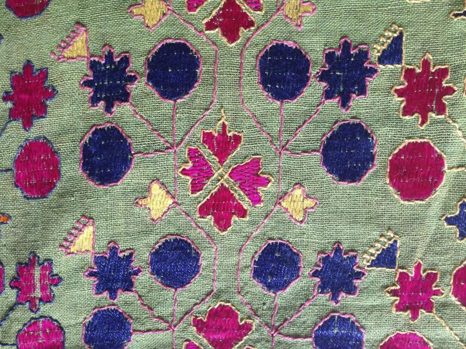 770 SOLD Rare Green Antique Swat Valley Shawl textile