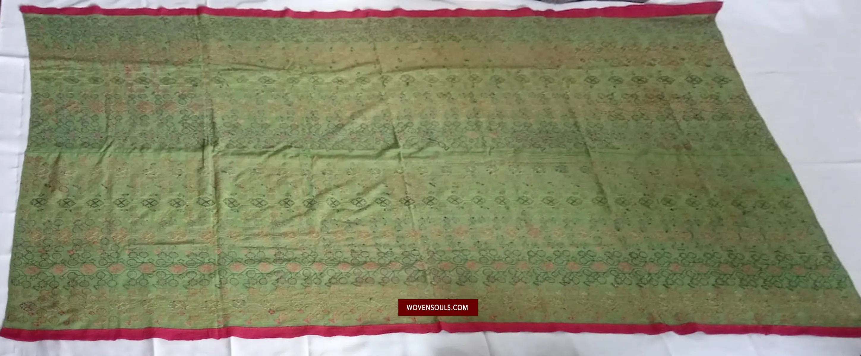 770 SOLD Rare Green Antique Swat Valley Shawl textile