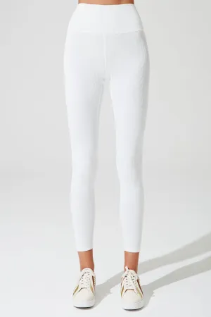 7/8 High Waist Ribbed Legging - White