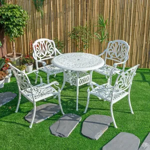 78659-A-WT -  Elegant White- All-Weather Cast Aluminium Bistro Ensemble