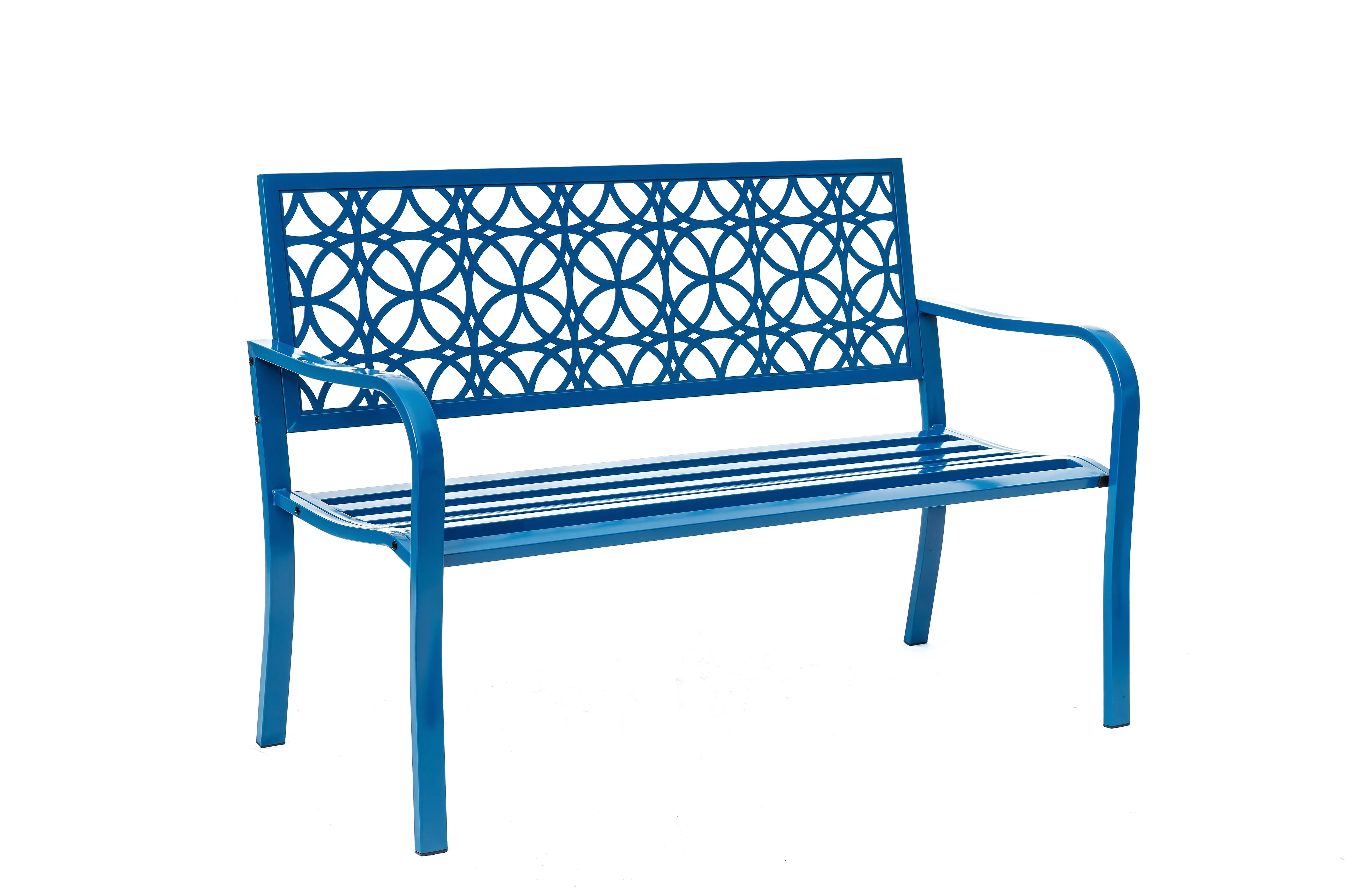 78660-B-BL -  Blue Lagoon Escape- All-Steel Garden Bench for Tranquil Moments