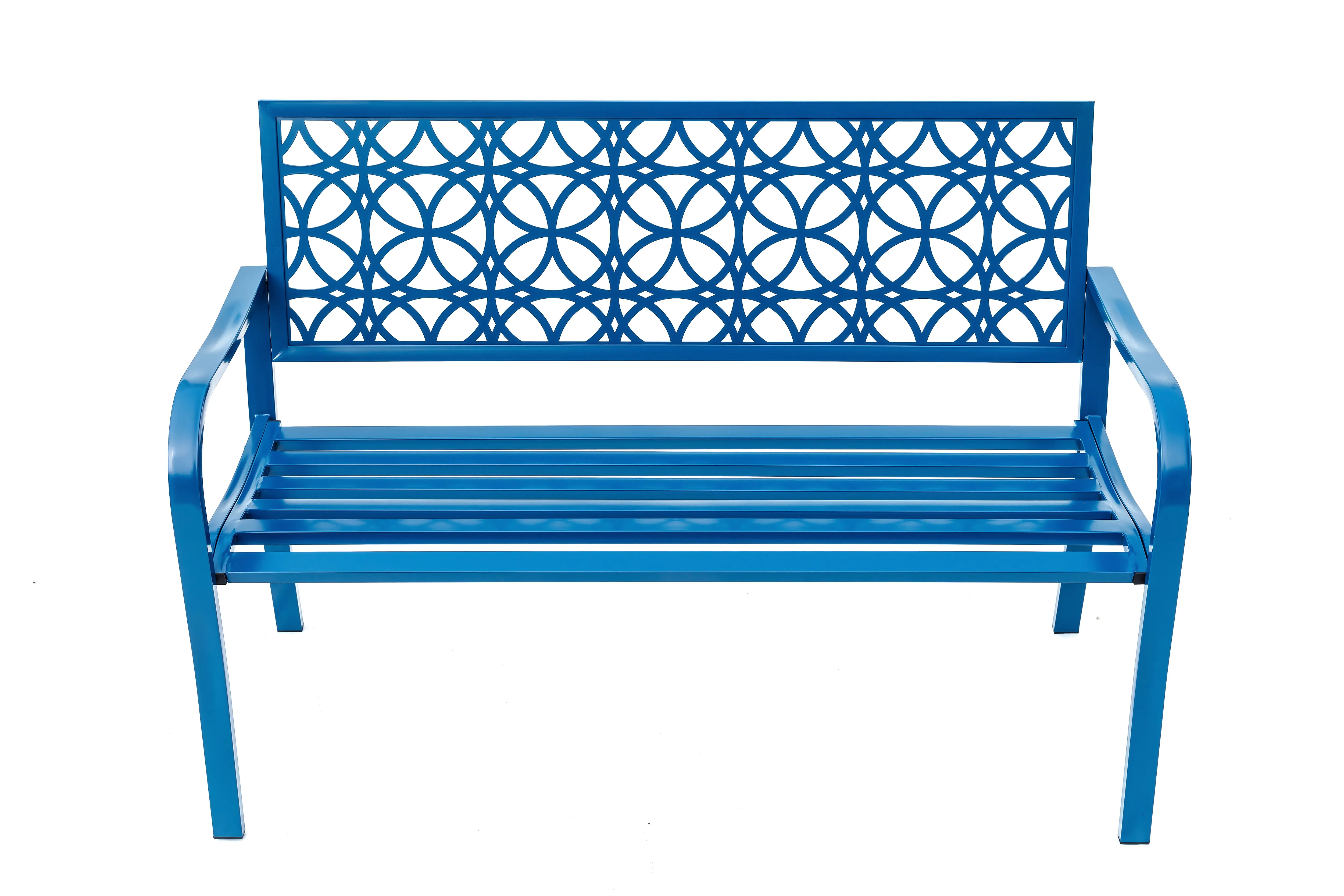 78660-B-BL -  Blue Lagoon Escape- All-Steel Garden Bench for Tranquil Moments