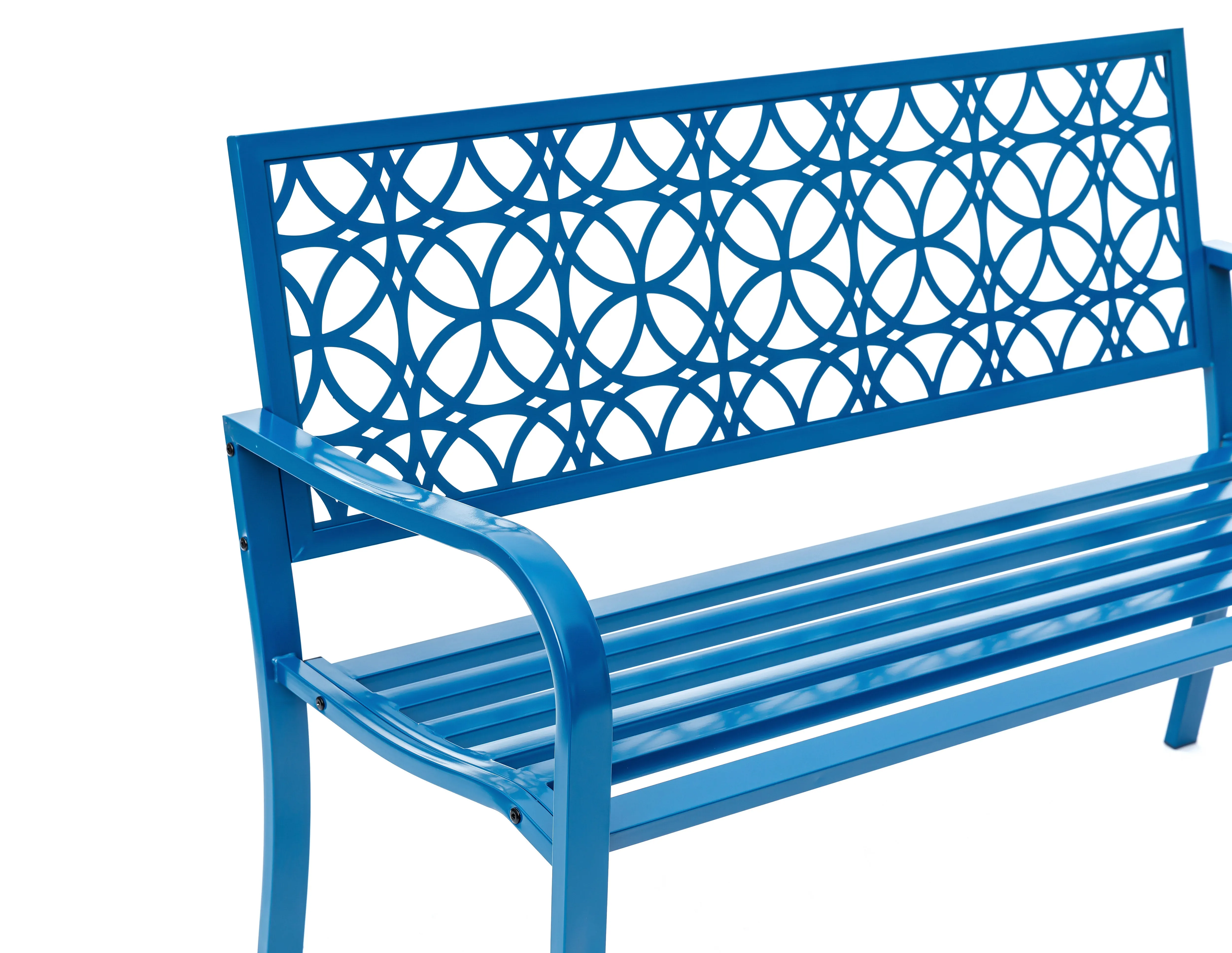 78660-B-BL -  Blue Lagoon Escape- All-Steel Garden Bench for Tranquil Moments