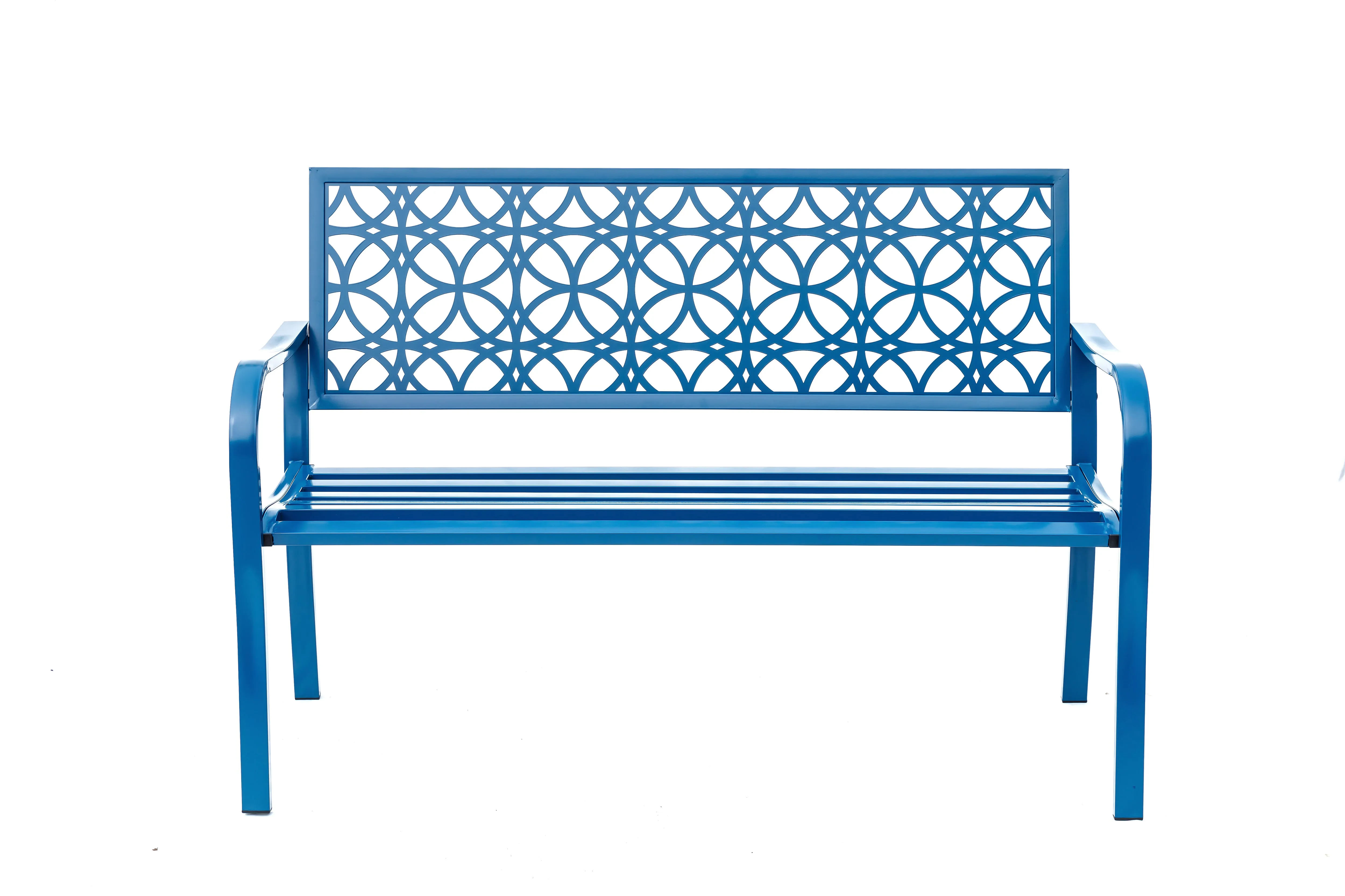 78660-B-BL -  Blue Lagoon Escape- All-Steel Garden Bench for Tranquil Moments