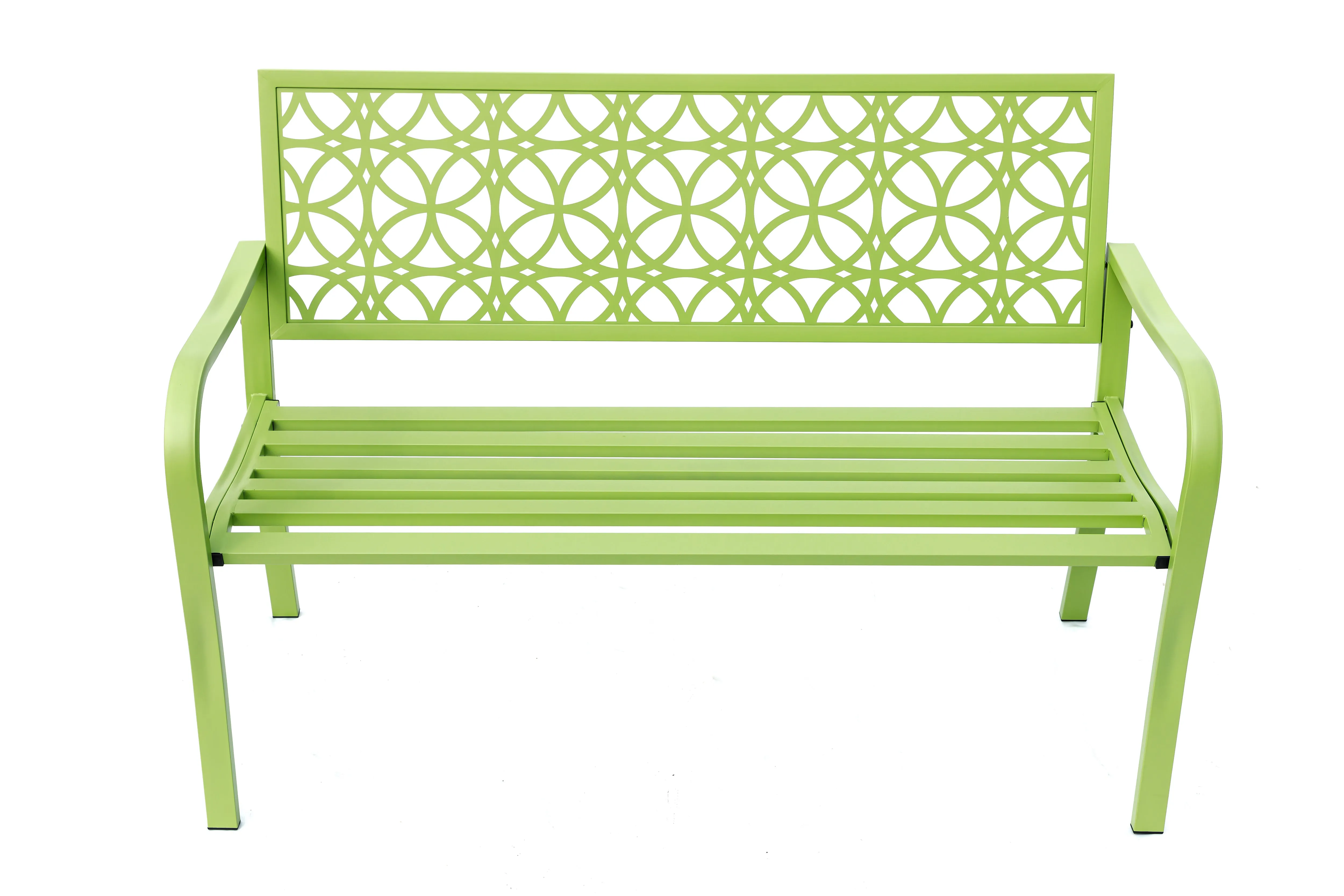 78660-B-GN -  Green Oasis Haven- All-Steel Garden Bench for Relaxation