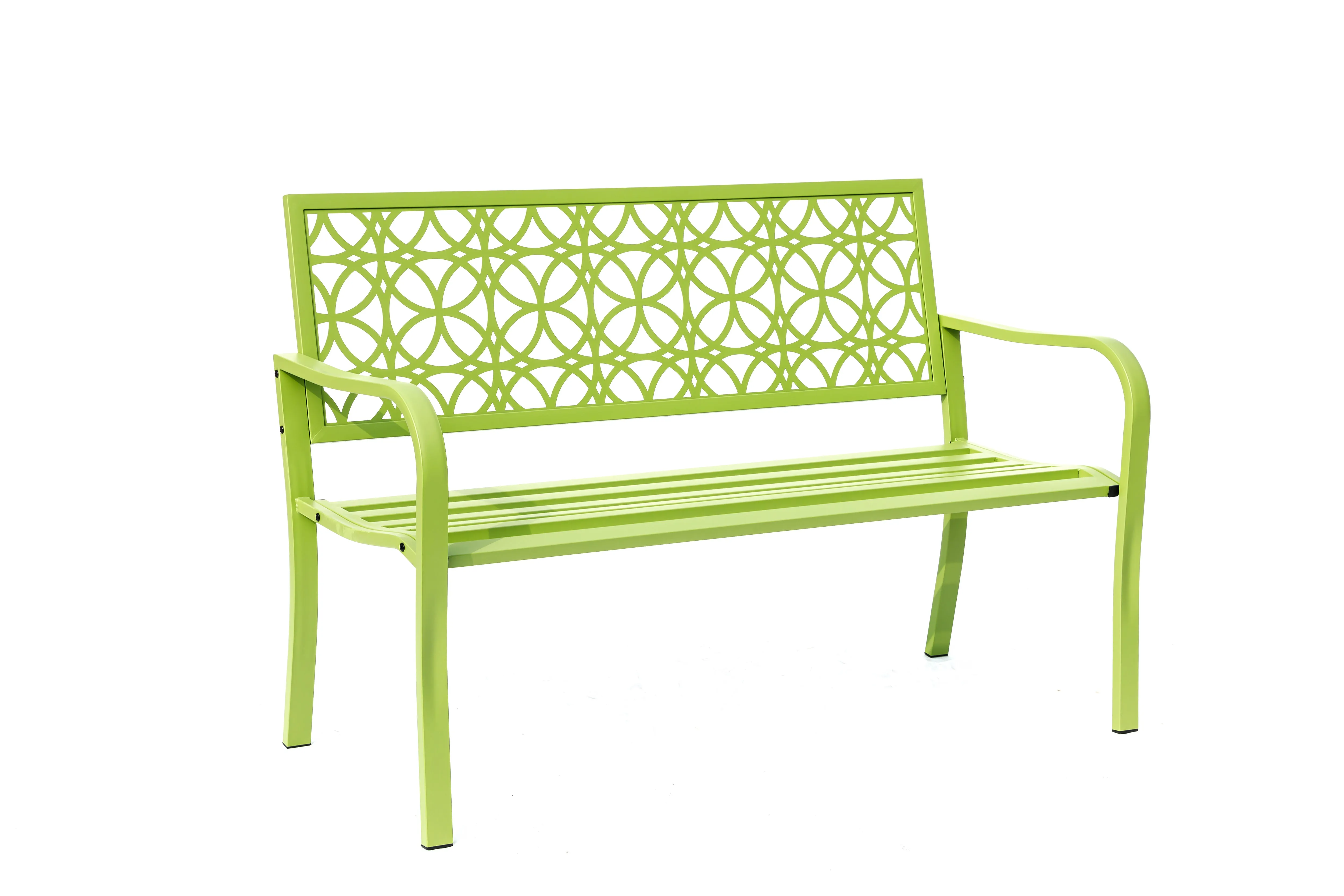 78660-B-GN -  Green Oasis Haven- All-Steel Garden Bench for Relaxation