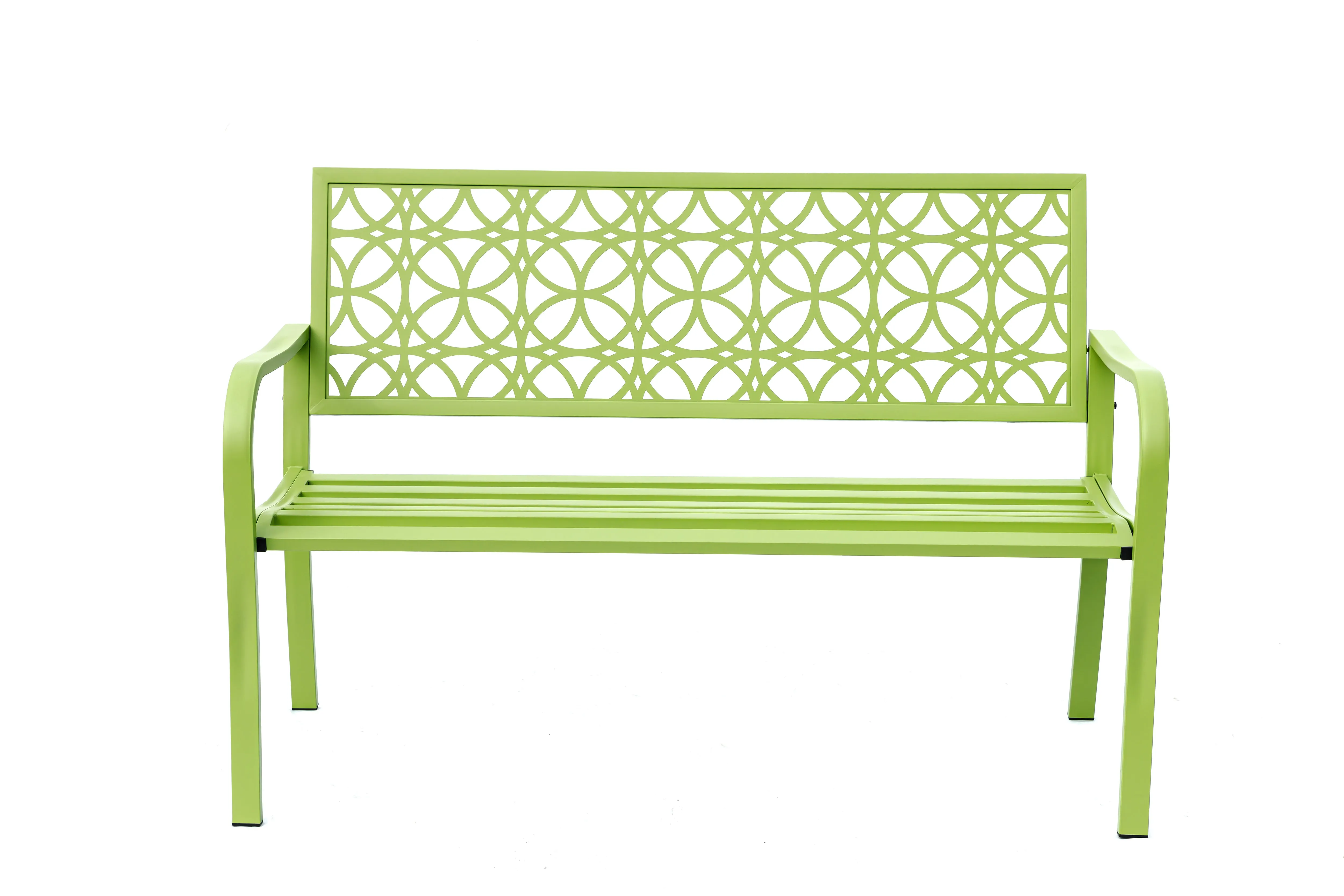 78660-B-GN -  Green Oasis Haven- All-Steel Garden Bench for Relaxation