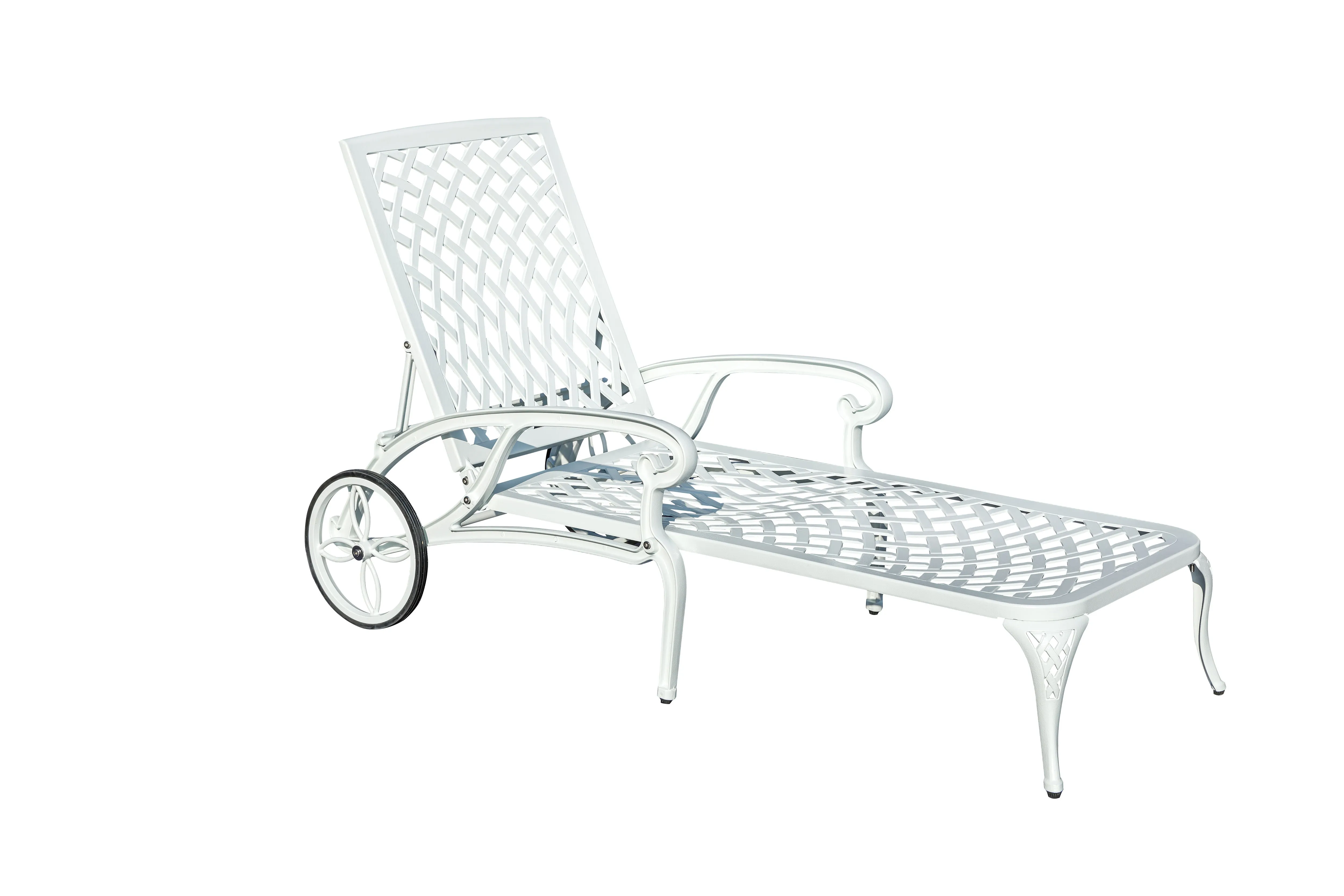 78663-WT -  Pure Elegance- White Cast Aluminium Garden Bench for Outdoor Tranquility