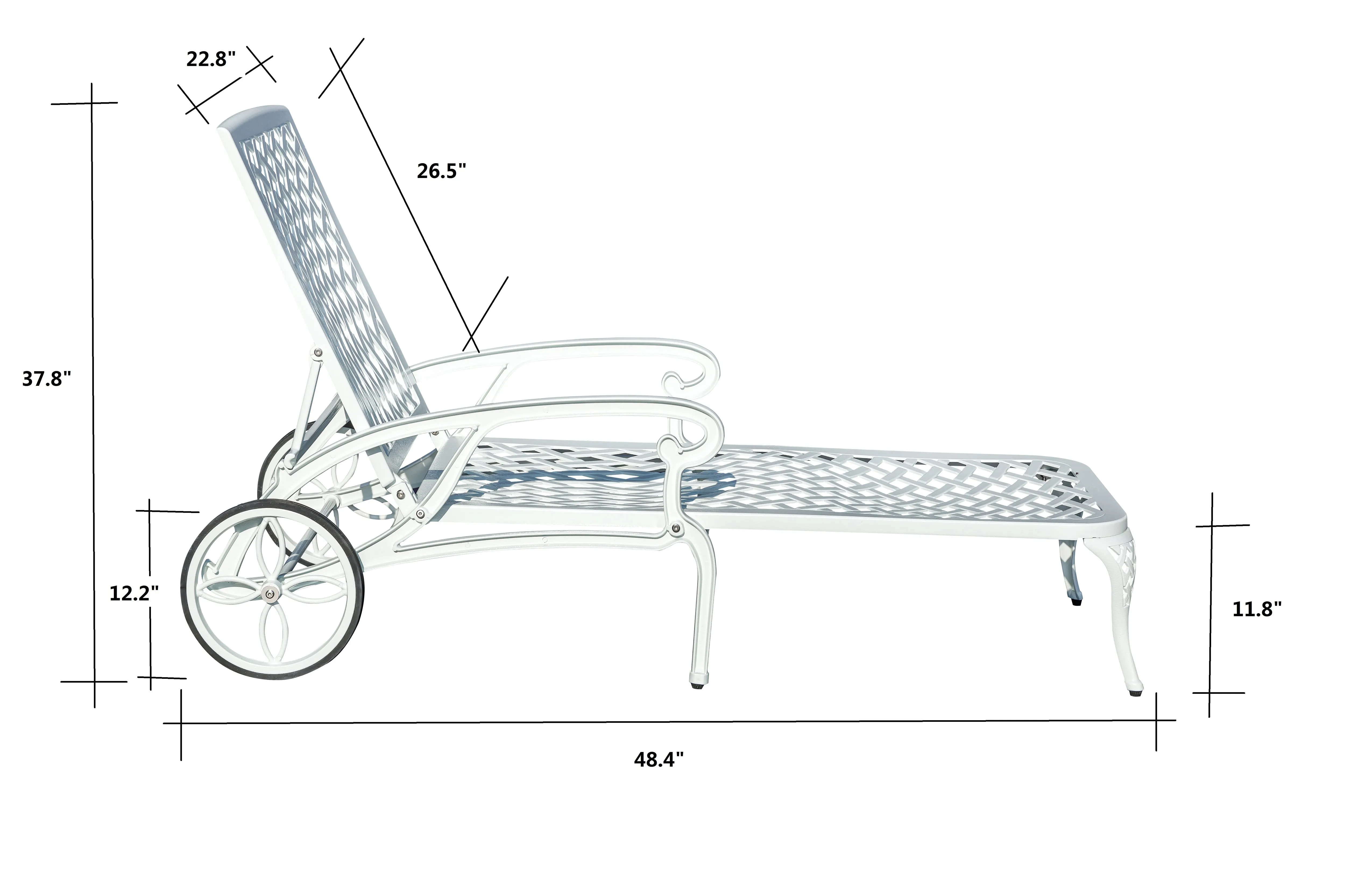 78663-WT -  Pure Elegance- White Cast Aluminium Garden Bench for Outdoor Tranquility