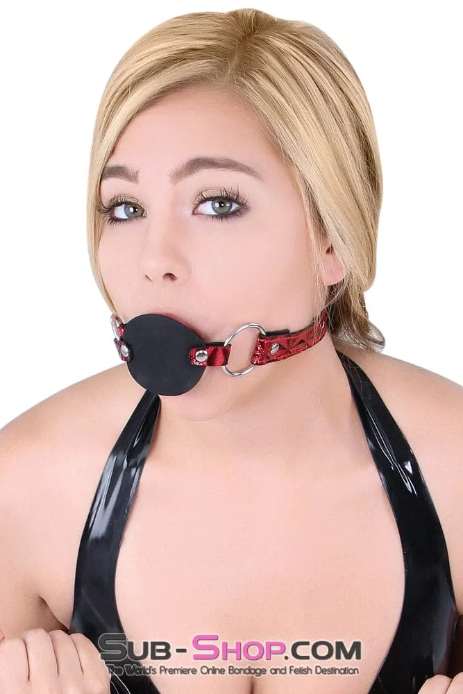 7944DL       Rough Sex Silicone Penis Gag with Locking Red Diamond Strap