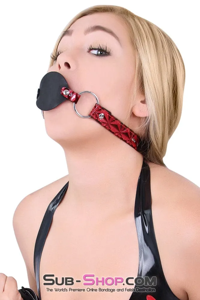 7944DL       Rough Sex Silicone Penis Gag with Locking Red Diamond Strap