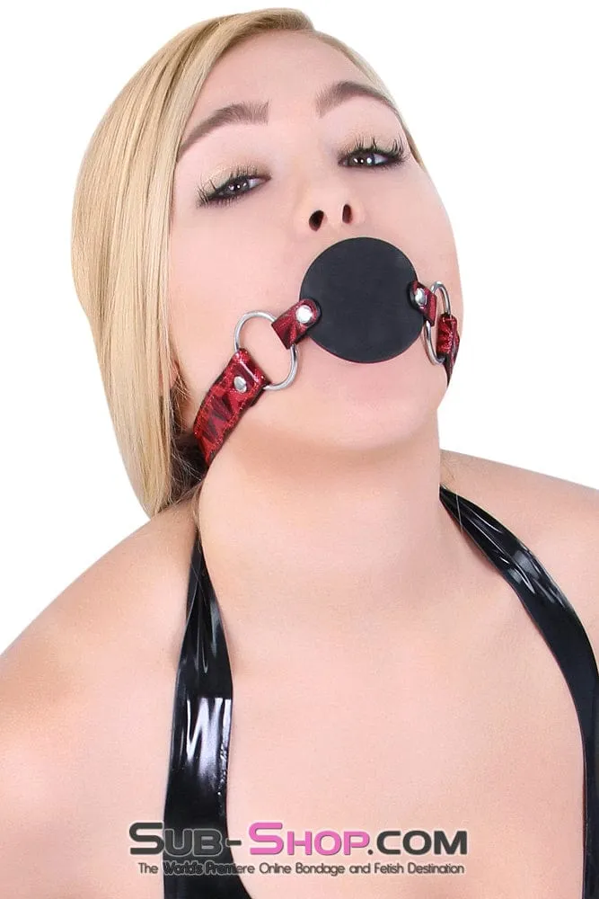 7944DL       Rough Sex Silicone Penis Gag with Locking Red Diamond Strap