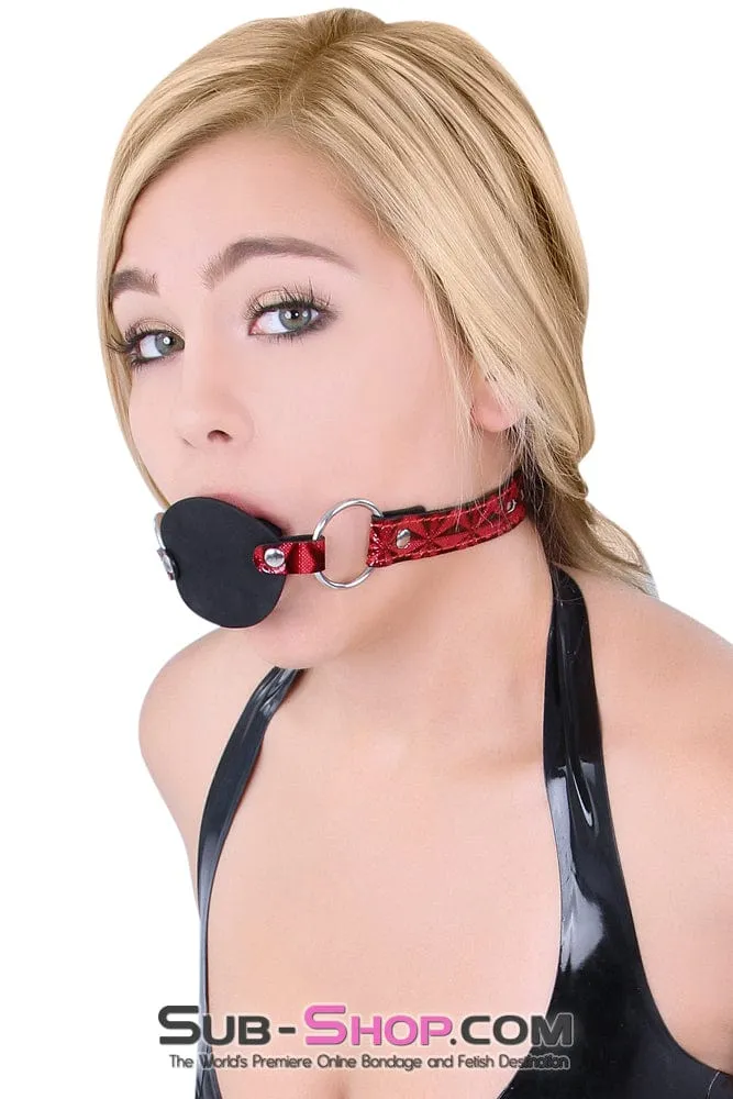 7944DL       Rough Sex Silicone Penis Gag with Locking Red Diamond Strap