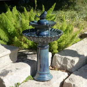 79586-10-BB -  Ceramic Fountain - Blue Tranquility, No Lights