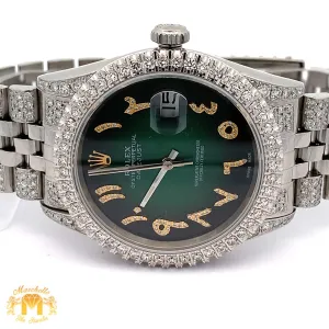 7ct Diamond Iced out 36mm Rolex Watch with Stainless Steel Jubilee Bracelet