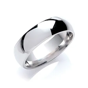 7mm Court Wedding Ring in 18ct White Gold