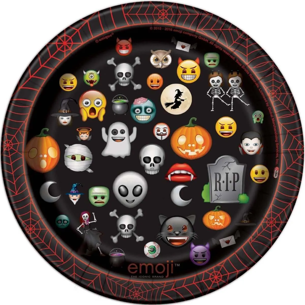 7" Emoji Halloween Paper Dessert Plates (8ct)