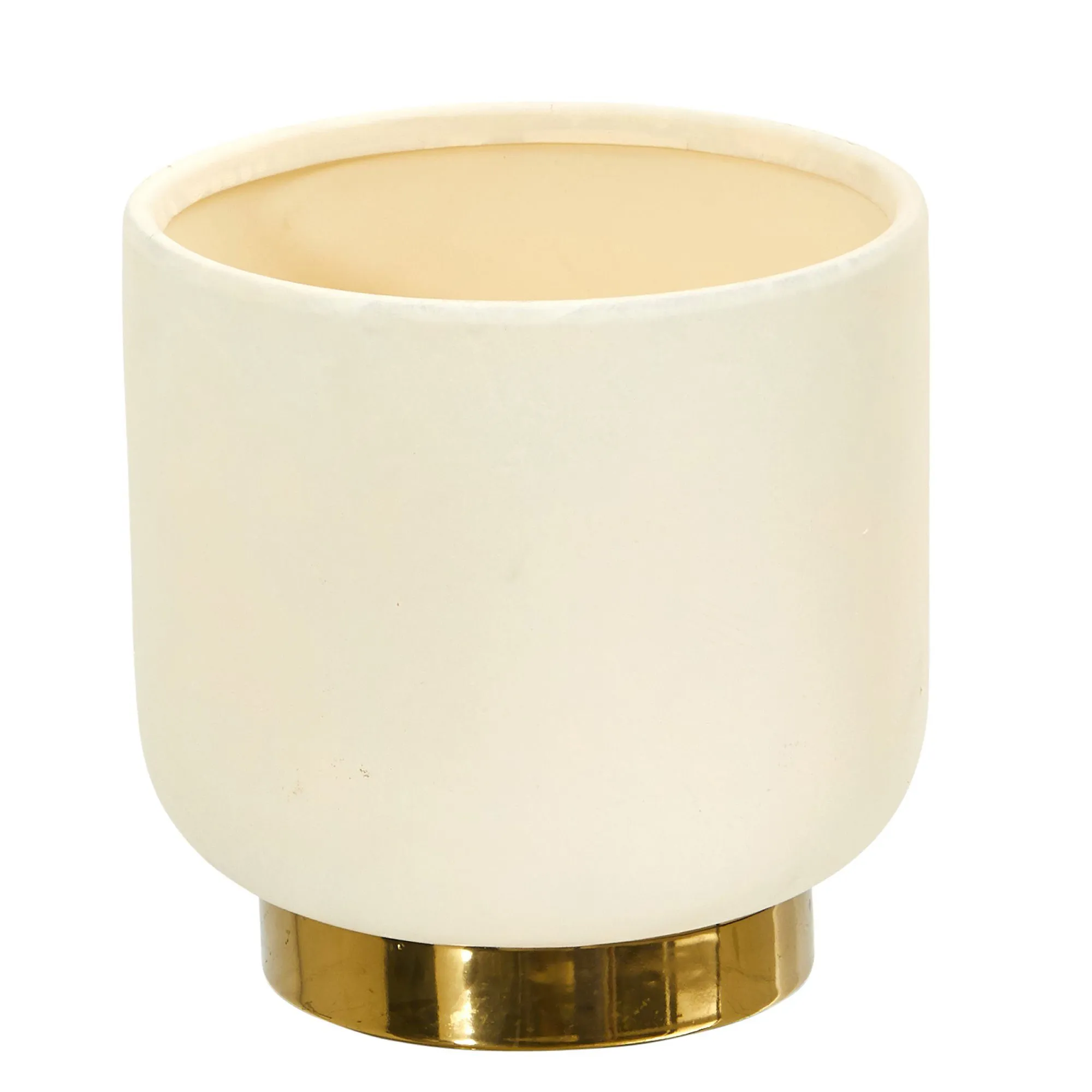 8” Elegance Ceramic Planter with Gold Accents