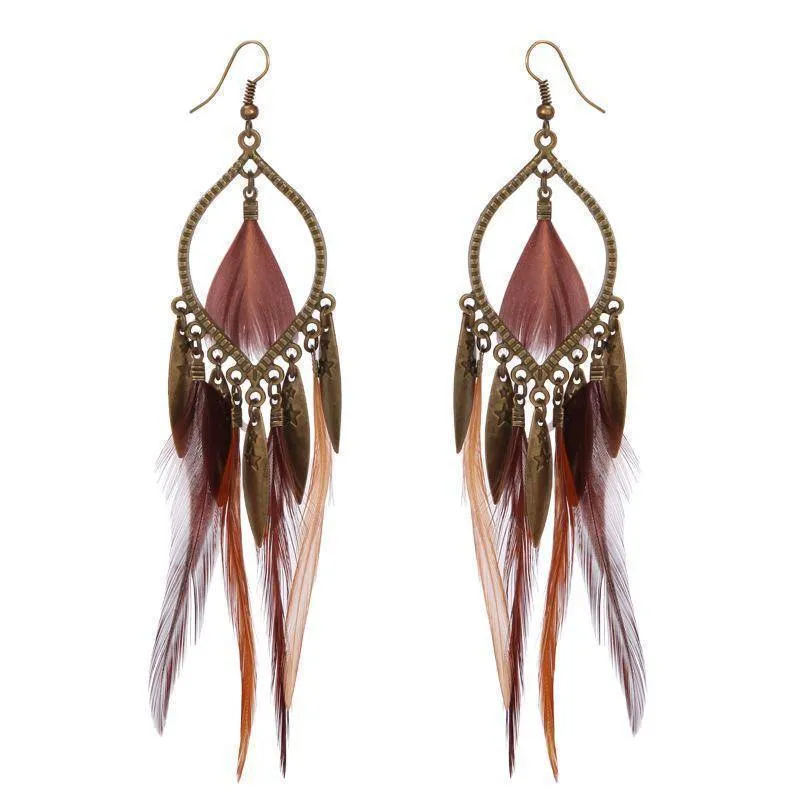 8 Styles, Bohemian feather Earring