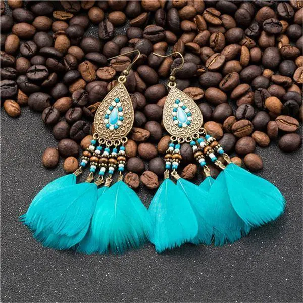 8 Styles, Bohemian feather Earring