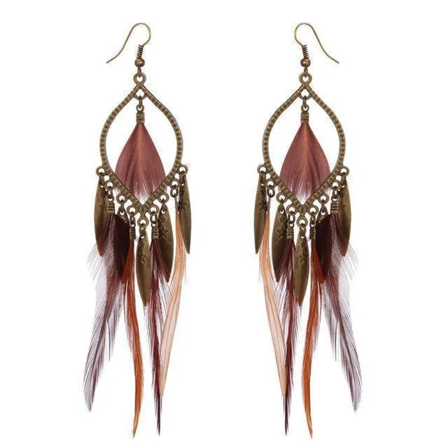 8 Styles, Bohemian feather Earring