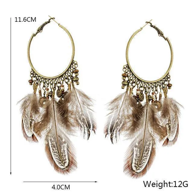 8 Styles, Bohemian feather Earring