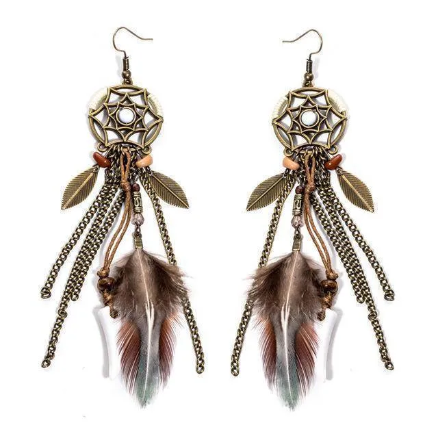 8 Styles, Bohemian feather Earring